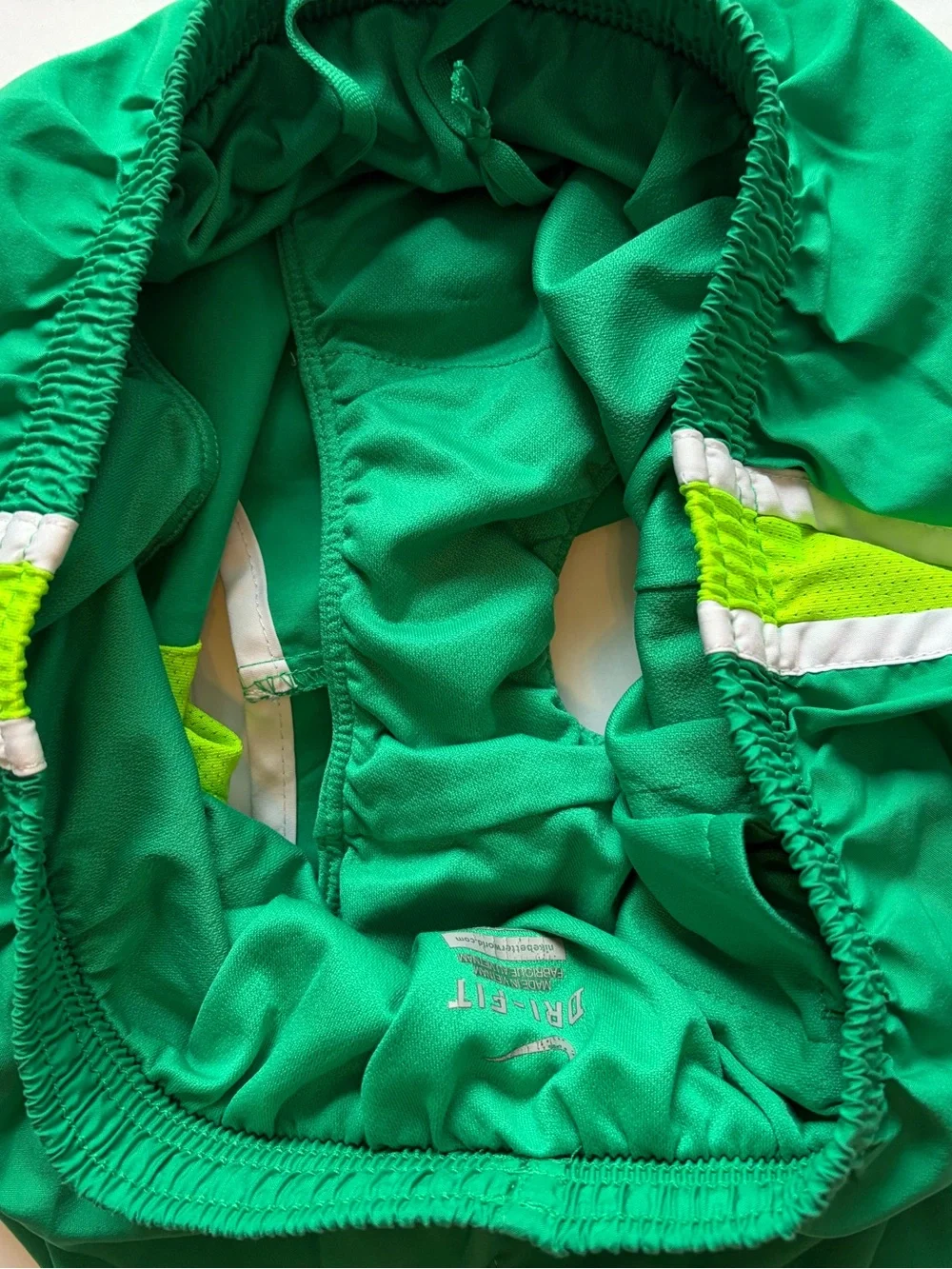 Nike Dri-Fit Women's Green with Neon Yellow Trim Running Shorts Size Small
